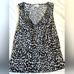 Calvin Klein Chic Leopard Print Sleeveless Top Size Small